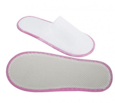 SKBD022 manufacture hotel guest room slipper style custom Plush Hotel Slipper style custom hotel disposable slipper Style Hotel Slipper Center front view